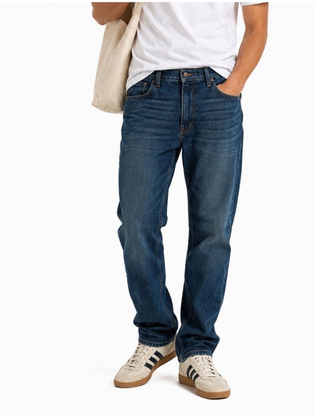 Roots Jeans Blue Denim Straight Leg Back Flap Pocket Classic Casual Everyday Men